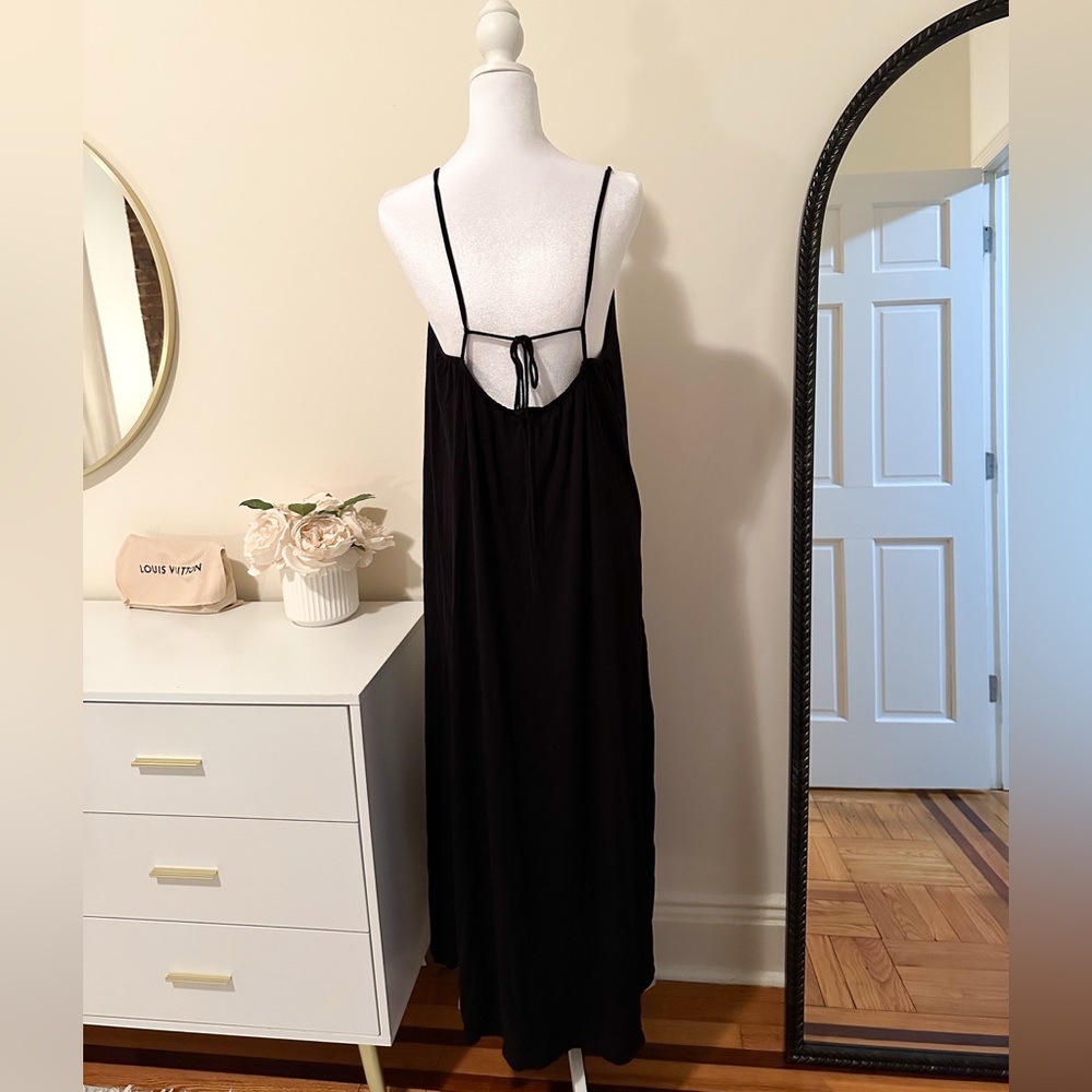 H&M Black Maxi Dress | Flowing Summer Midi/Maxi | Size S Relaxed Fit